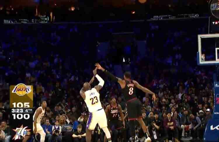 見你就來(lái)勁！詹姆斯長(zhǎng)兩分+三分連續(xù)迎射喬治 連得5分！